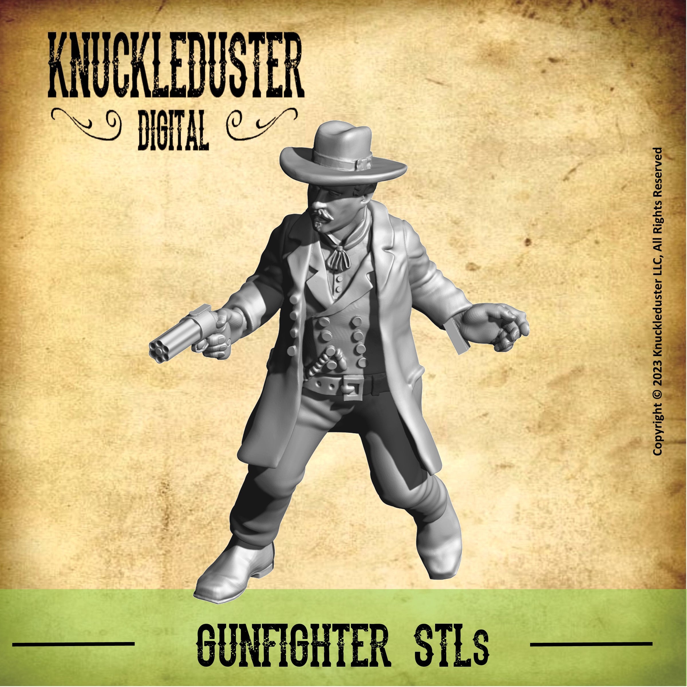 Knuckleduster GBF20 Morgan Earp Old West Gunslinger Miniature – 32mm Unpainted