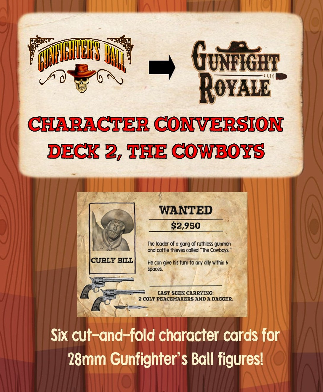 Gunfighter's Ball to Gunfight Royale DIY Card Deck 2, Cowboys