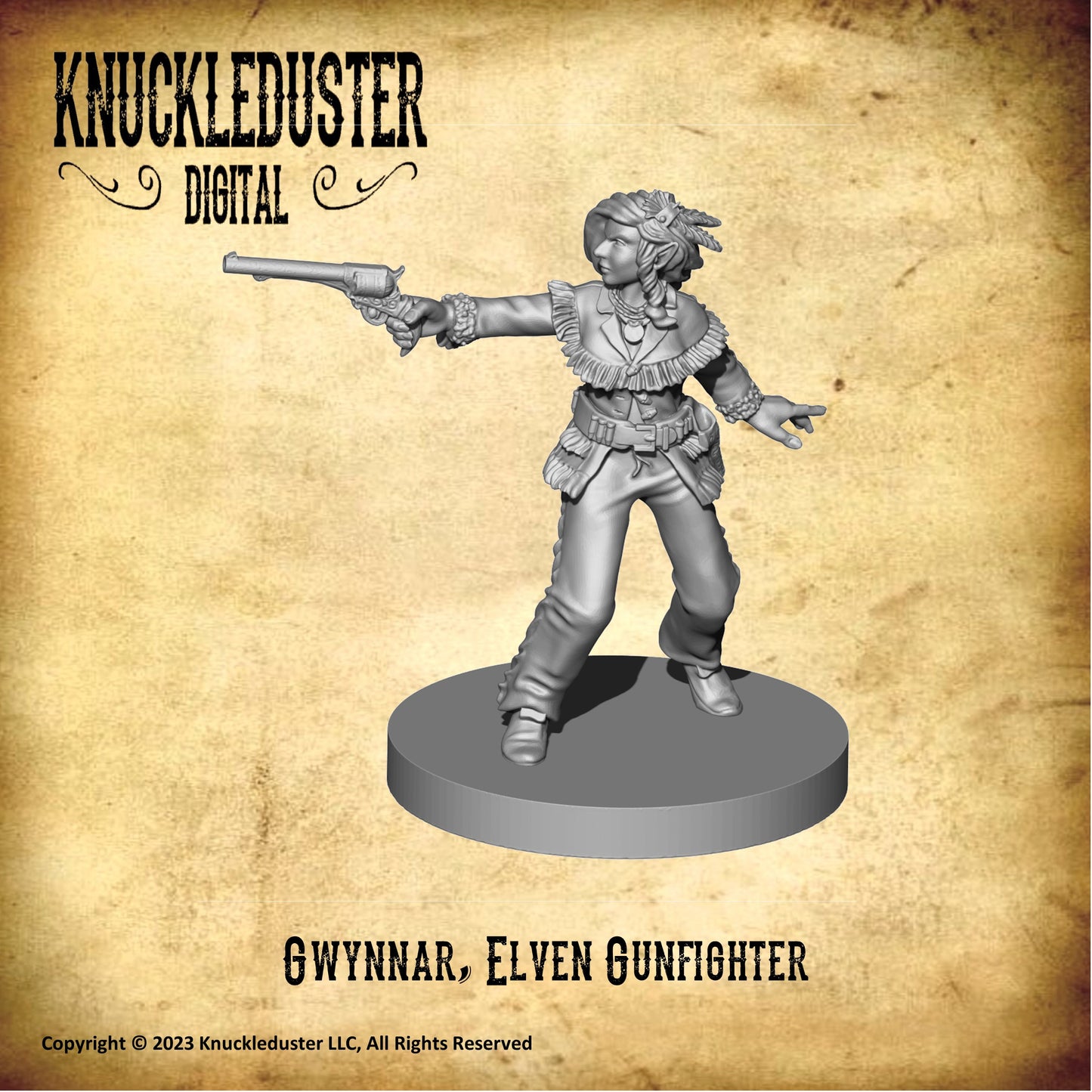 Gwynnar, Elven Gunfighter (Printable STL)