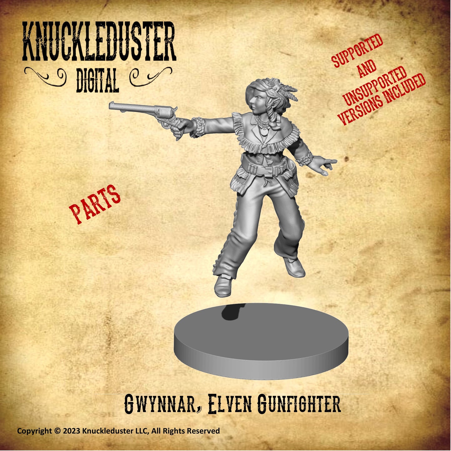 Gwynnar, Elven Gunfighter (Printable STL)