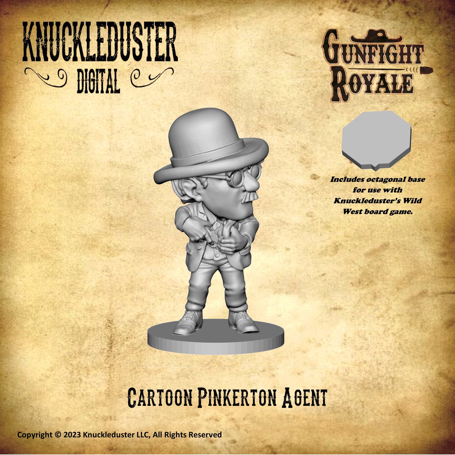 Gunfight Royale Cartoon Pinkerton Agent STLs