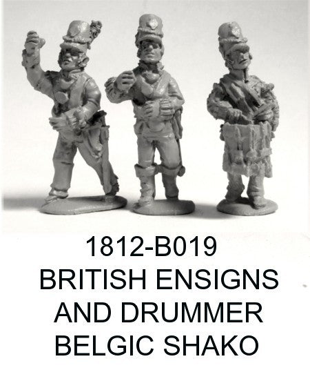 British Ensigns and Drummer in Belgic Shakos