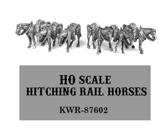 HO-Scale Hitching Rail Horses