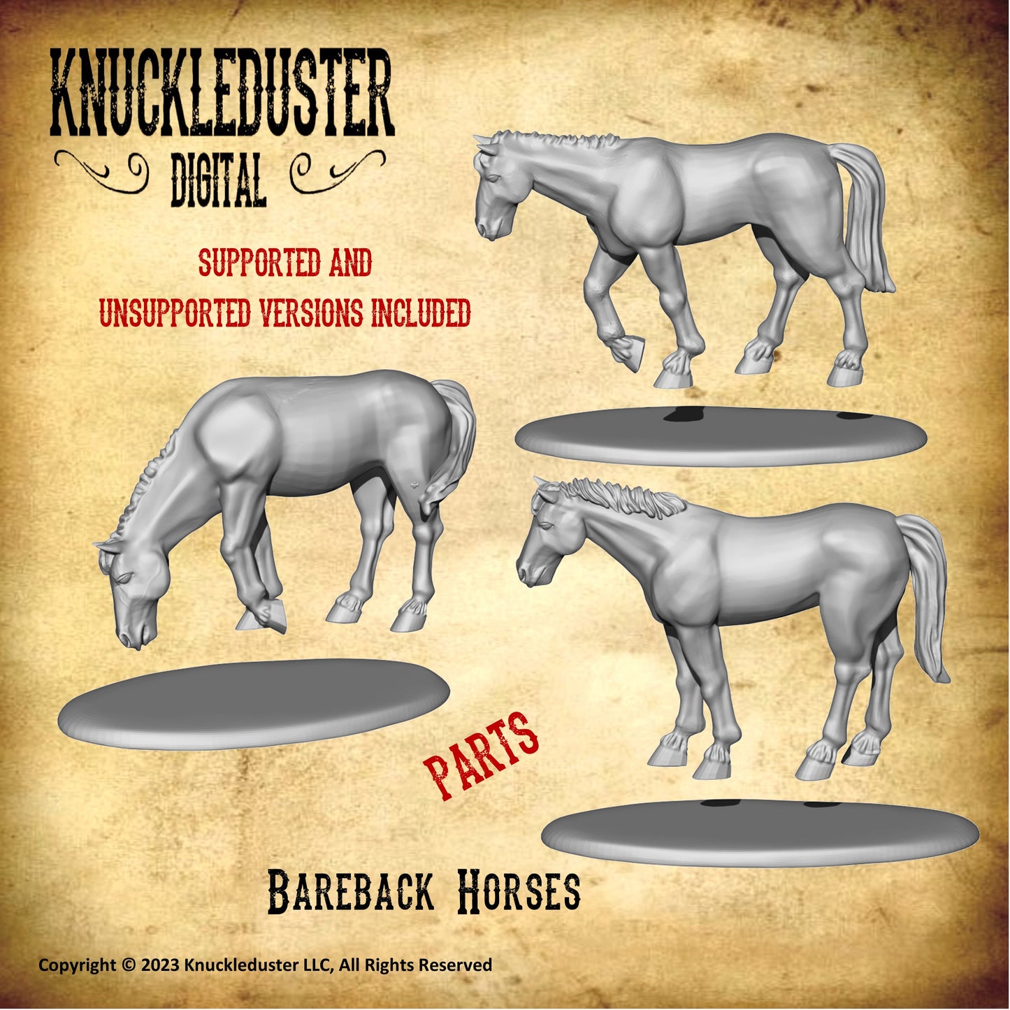 Bareback Horses (Downloadable STLs)