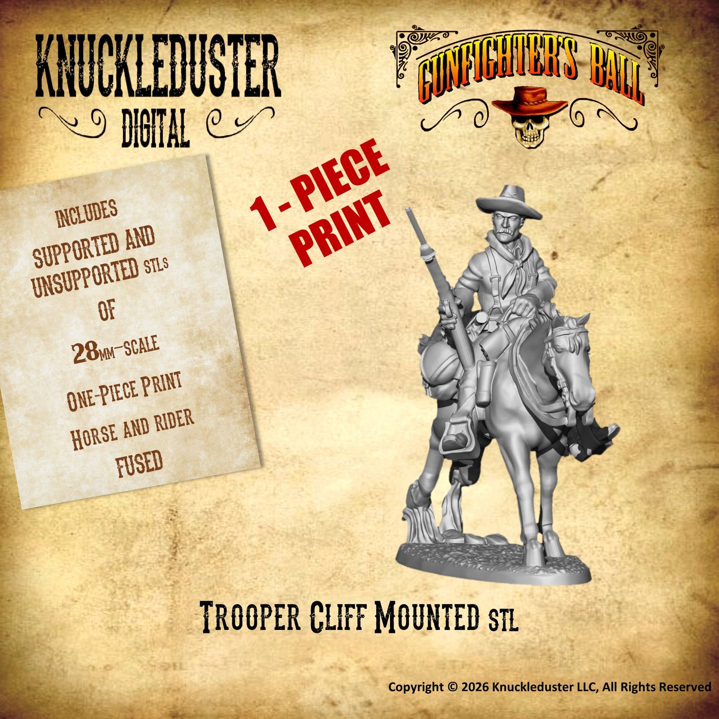 Mounted Hollywood Cavalry Troopers (STLs)