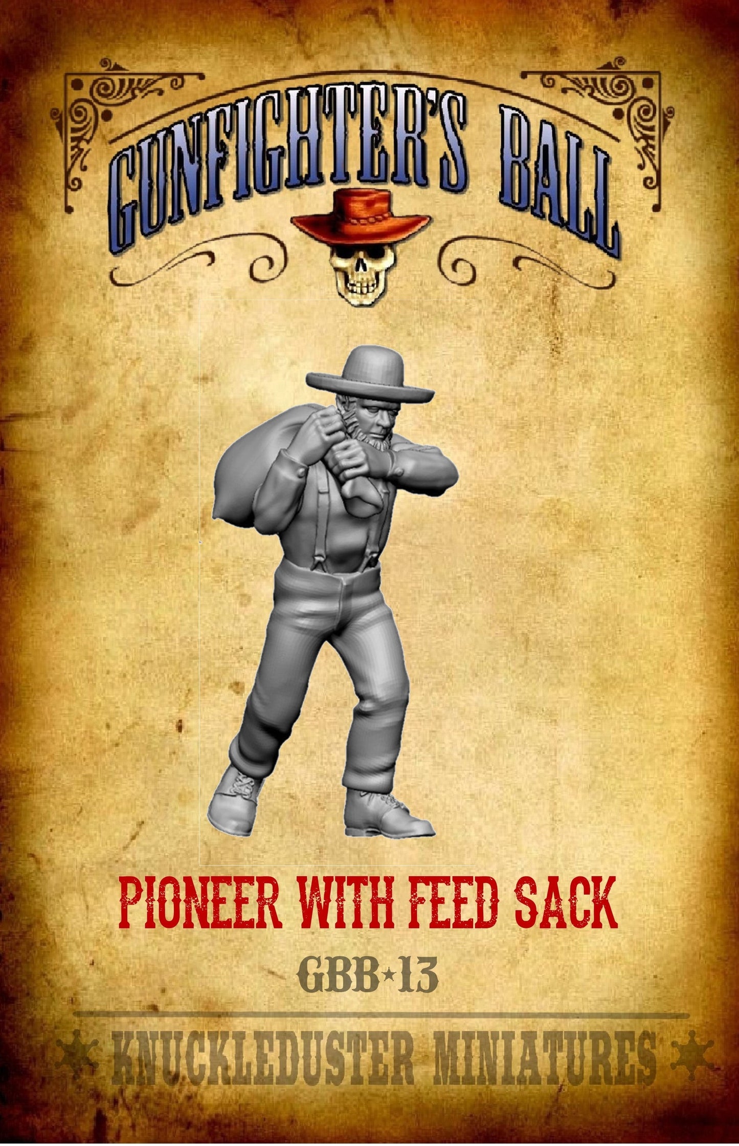 Pioneer With Feed Sack (Snap Tray)