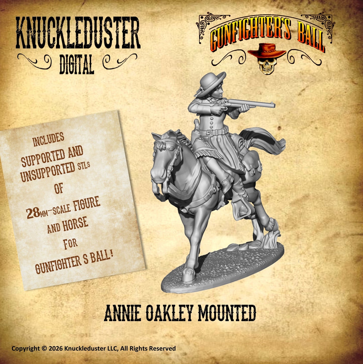 Annie Oakley Mounted (STL)