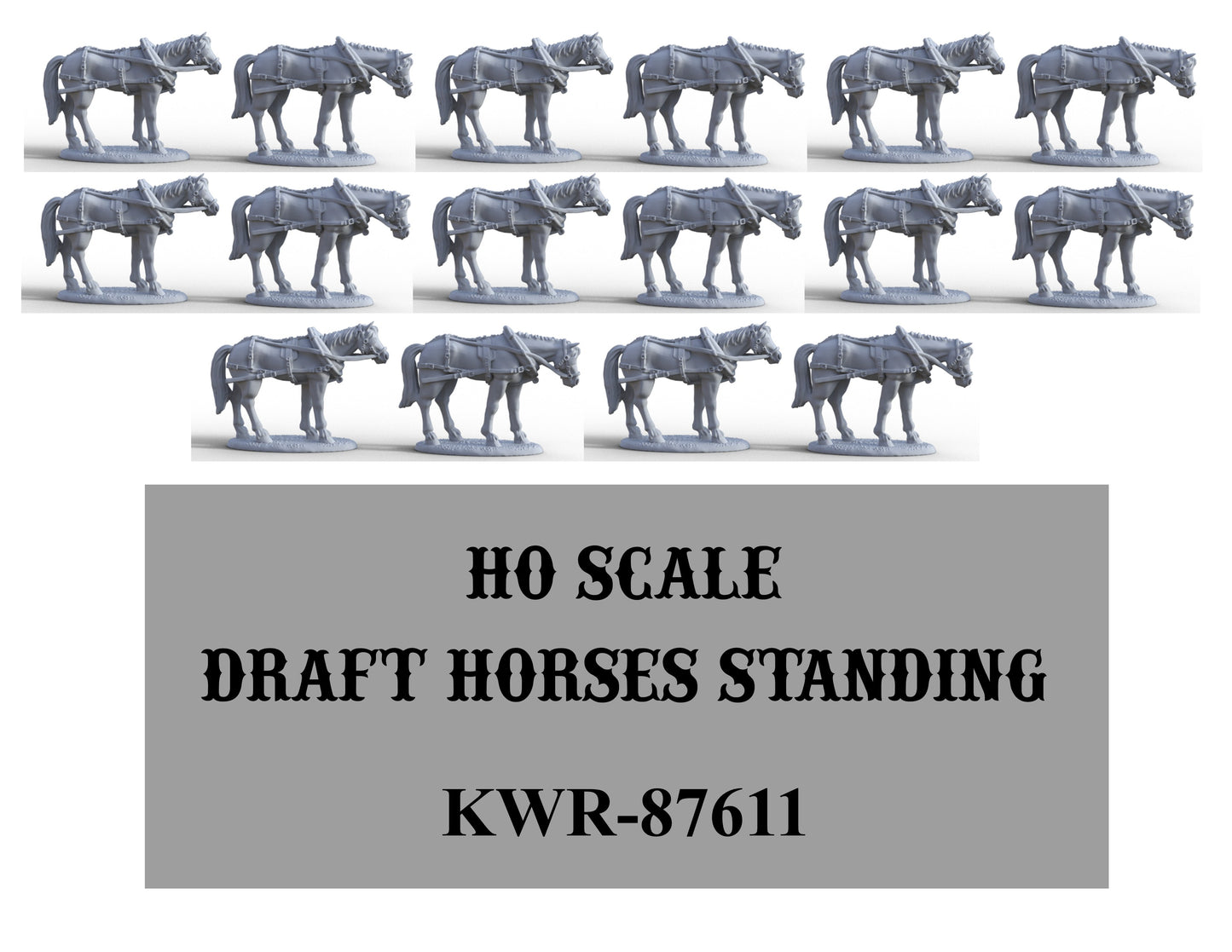 HO-Scale Draft Horses Standing