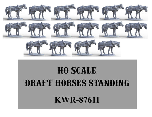 HO-Scale Draft Horses Standing