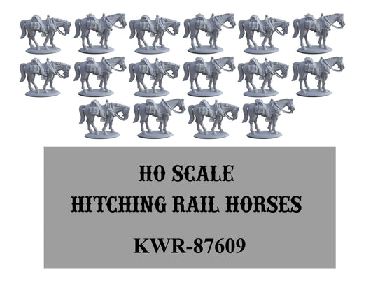 HO-Scale Hitching Rail Horses