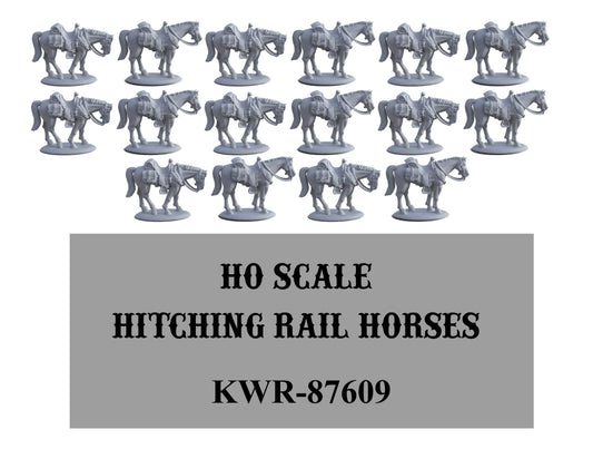 HO-Scale Hitching Rail Horses
