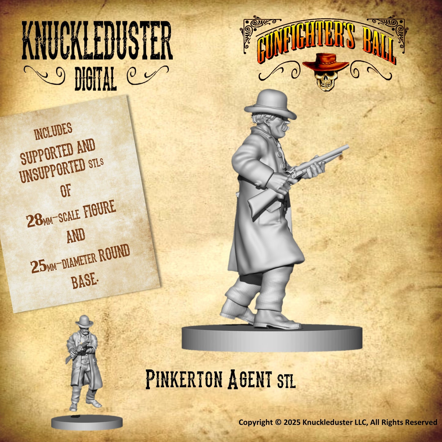 Pinkerton Agent with Shotgun (STL)