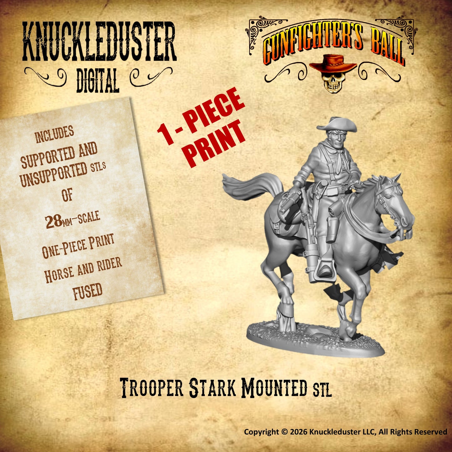 Mounted Hollywood Cavalry Troopers (STLs)