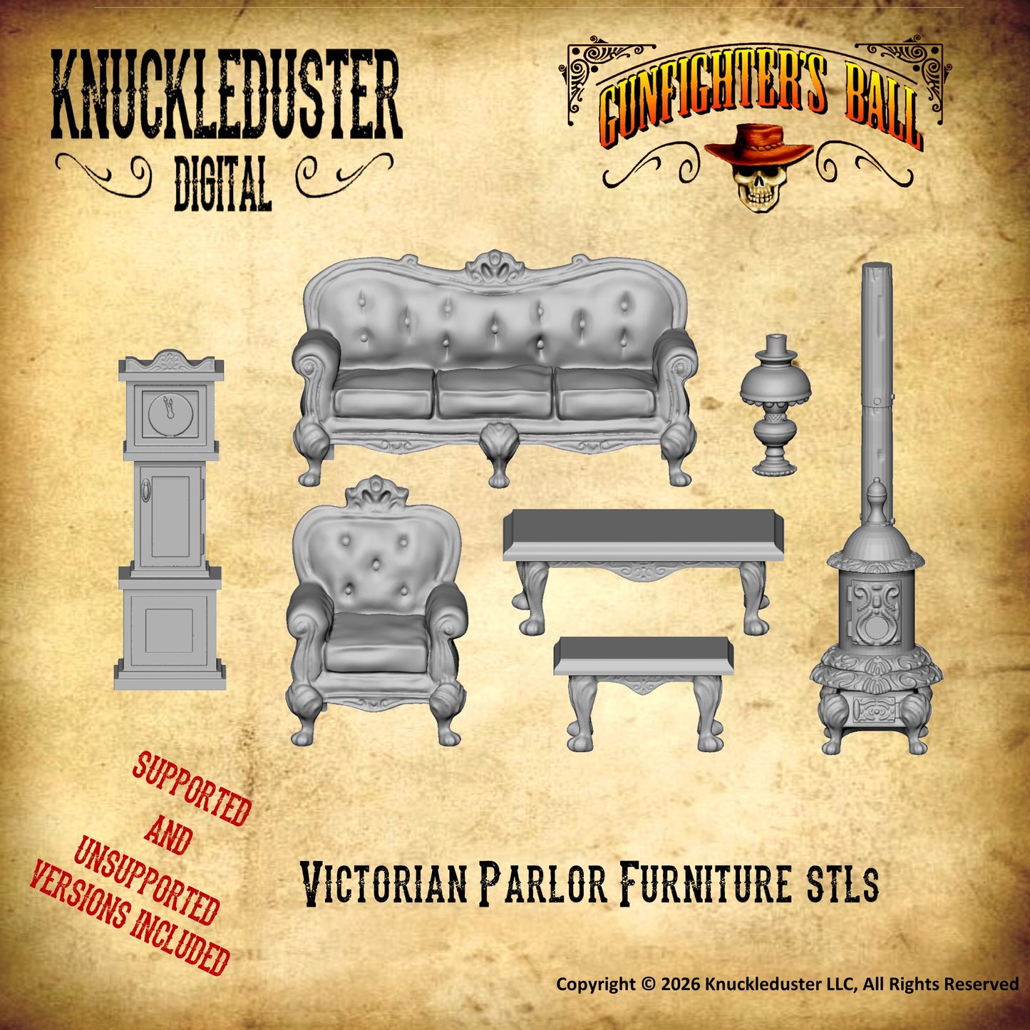 Victorian Parlor Furniture STLs