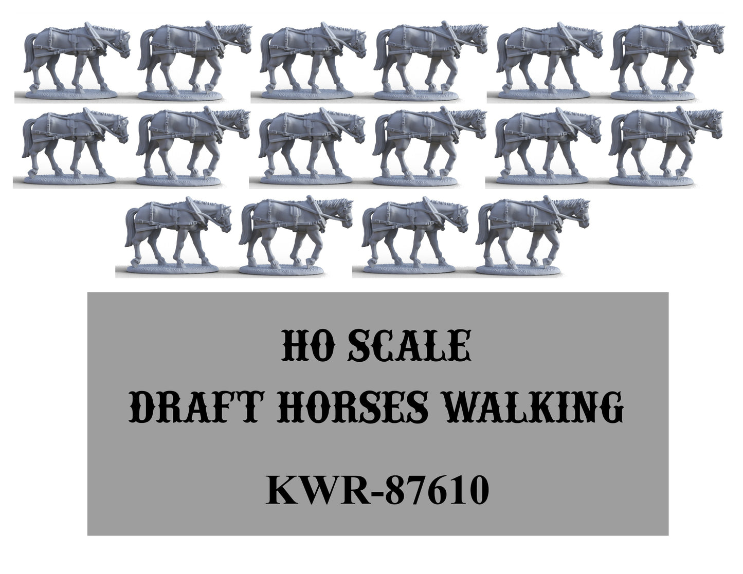 HO-Scale Draft Horses Walking