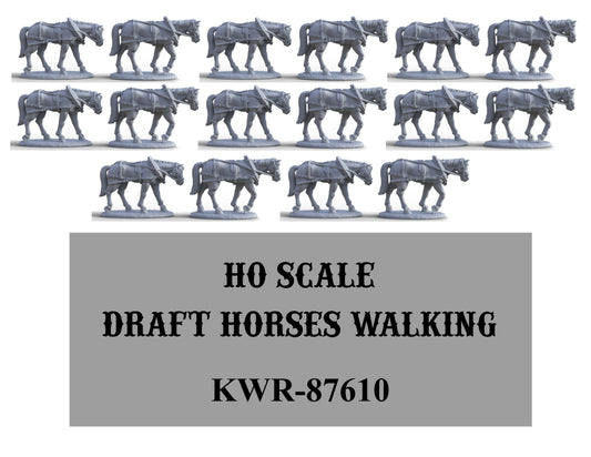 HO-Scale Draft Horses Walking