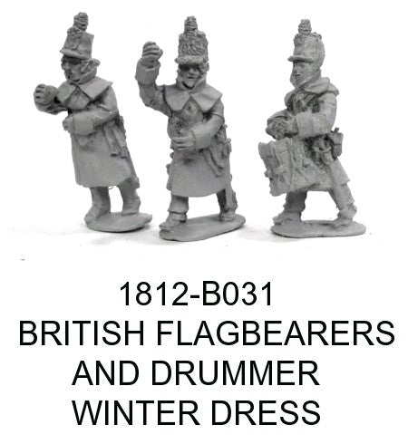 British Flagbearers and Drummer in Winter Dress
