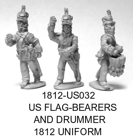 US flagbearers and drummer, 1812 Uniform