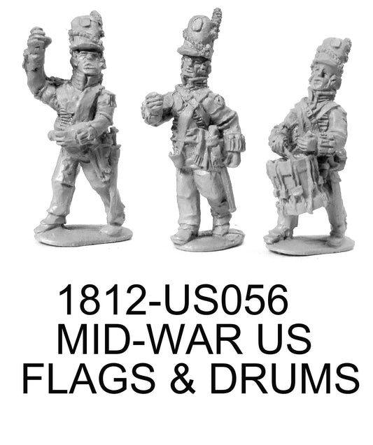 US Flagbearers and Drummer, 1813 Mid-War Uniform