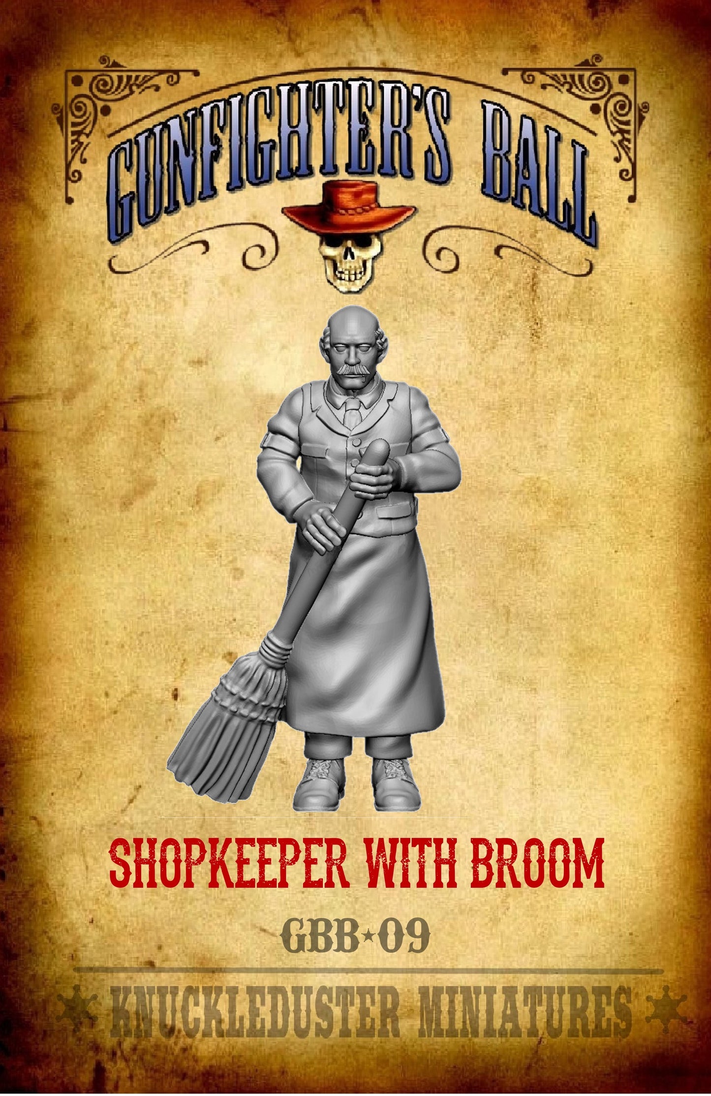 Shopkeeper with Broom