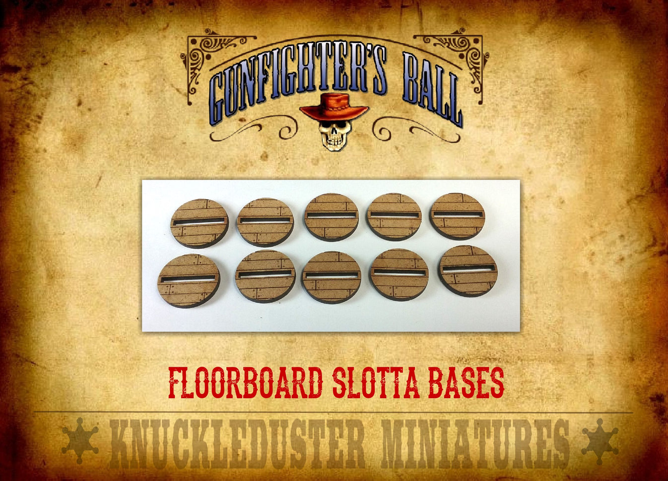 25mm MDF Floorboard Slotta Bases KnuckledusterMiniatures