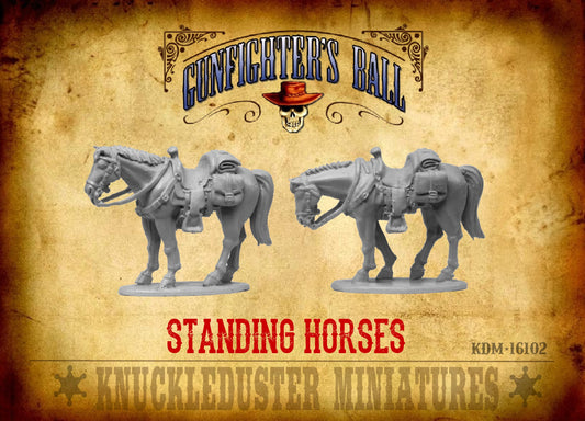 Standing Saddle Horses