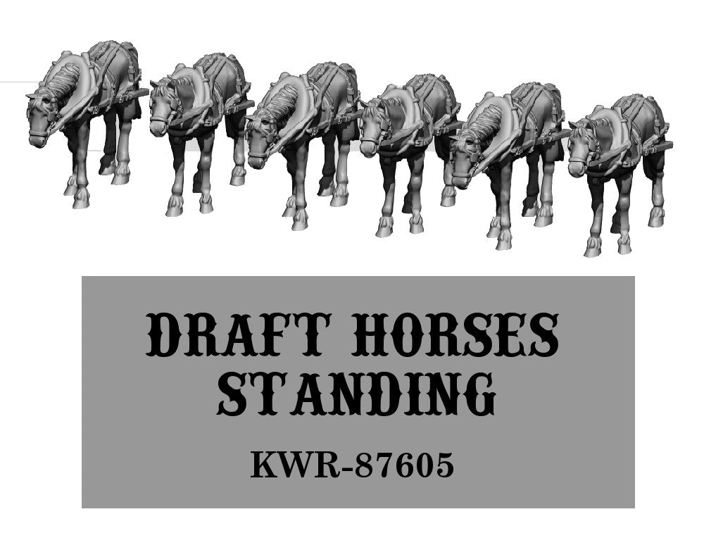HO-Scale Draft Horses Standing