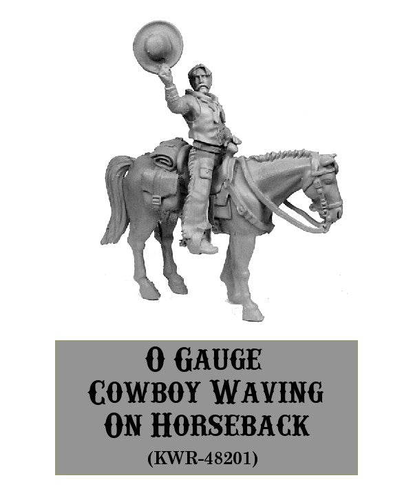 O-Gauge Cowboy Waving on Horseback