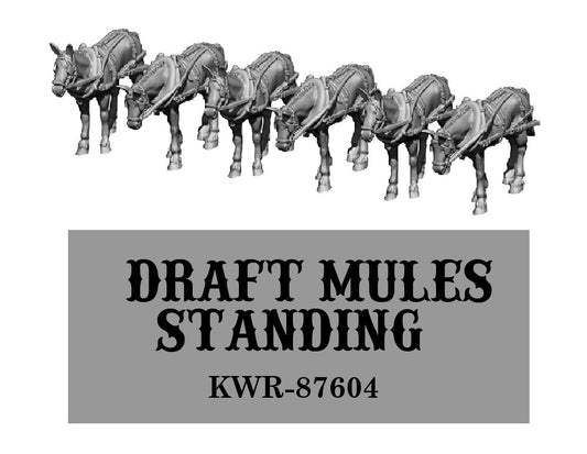 HO-Scale Draft Mules Standing
